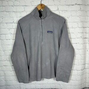 Patagonia Womens Micro D Quarter Zip Fleece Pullover Grey Medium 26175‎